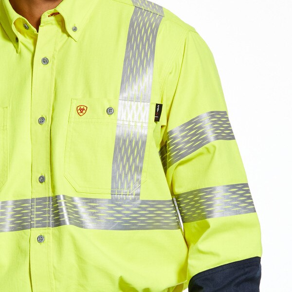 Ariat FR Hi-Vis Button Down Work Shirt in Hi-Vis Yellow
